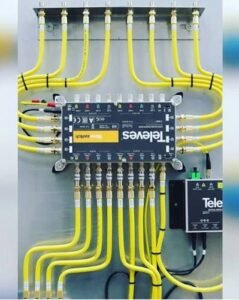 تركيب جهاز Televes مع تمديد كيبلات احترافية للستلايت المركزي